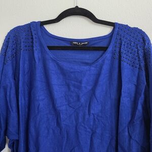 Blue Studded Women's Top